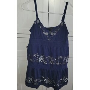INC Tank Top Embroidered Floral Sleeveless Casual‎ Summer Tank Dress Size S